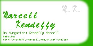 marcell kendeffy business card